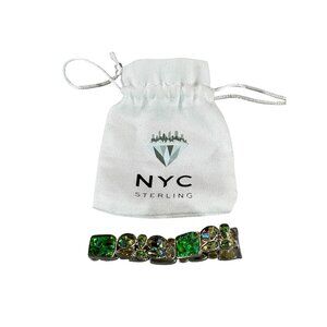 Handmade Natural Green & Yellow Gemstone Bracelet With Silver-Plated Finish